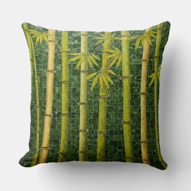 Bamboo Forest Mosaic Kissen (Vorderseite)