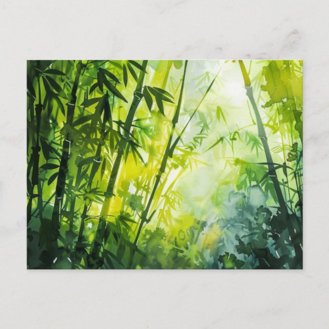 Bamboo Forest Watercolor Postkarte (Vorderseite)