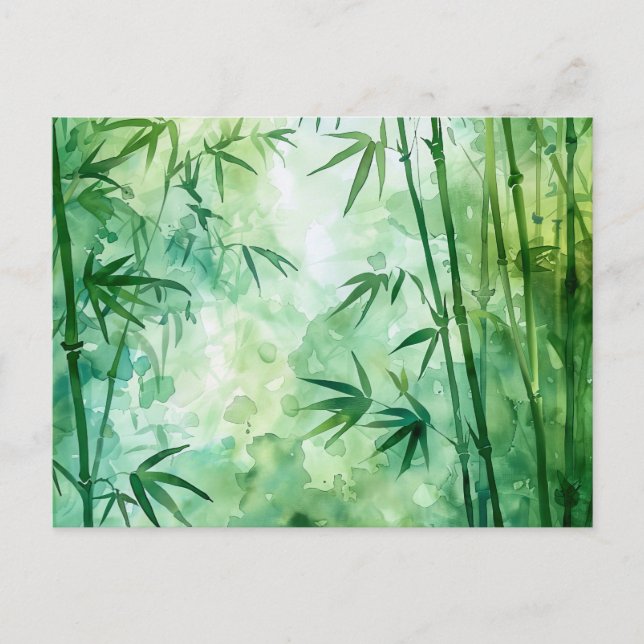 Bamboo Forest Watercolor Postkarte (Vorderseite)