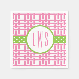 Bamboo & Grosgrain Mit Monogramm Party Napkins Serviette