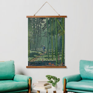 Bamboo Grove von Saga Fujishima Takeji Wandteppich Mit Holzrahmen