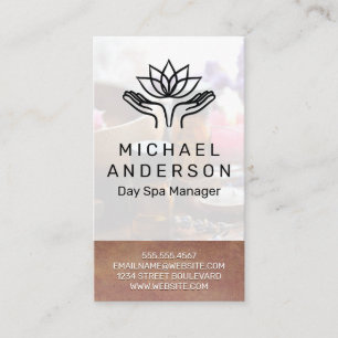 Bamboo Hintergrund   Lotus-Symbol für die Heilung  Visitenkarte