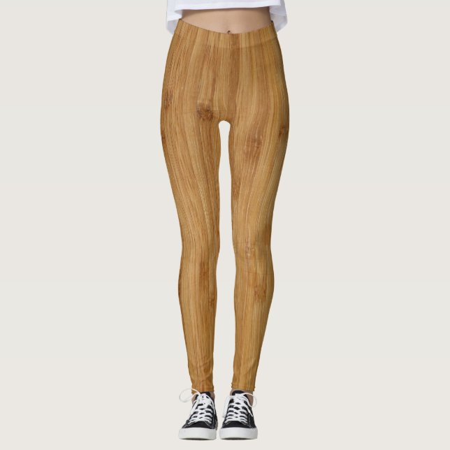 Bamboo Holztextur Look Leggings (Vorderseite)