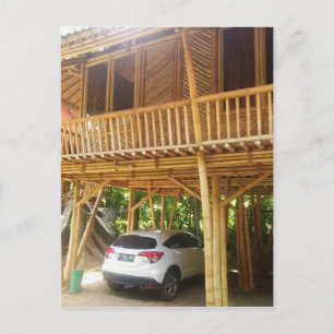 Bamboo House in Bali Postkarte
