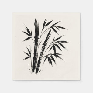 Bamboo Ink Illustration - Zen Design Serviette
