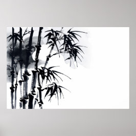 Bamboo Japanese minimal plant. Poster