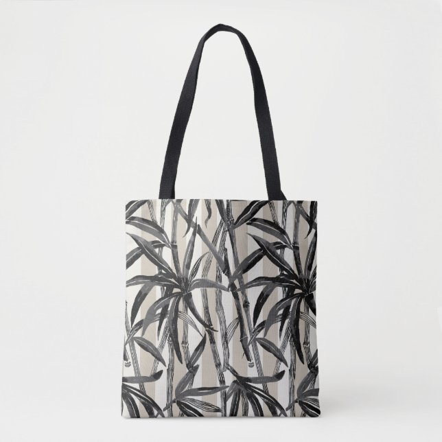 Bamboo Jungle Hawaiian Strip - Black Beach Bag (Vorderseite)