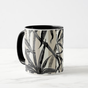 Bamboo Jungle Hawaiian Strip - Schwarz und Taupe Tasse