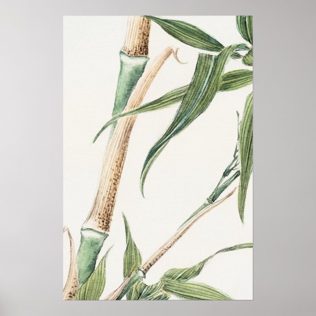 Bamboo Leaf Vintage Kunst Poster (Vorne)