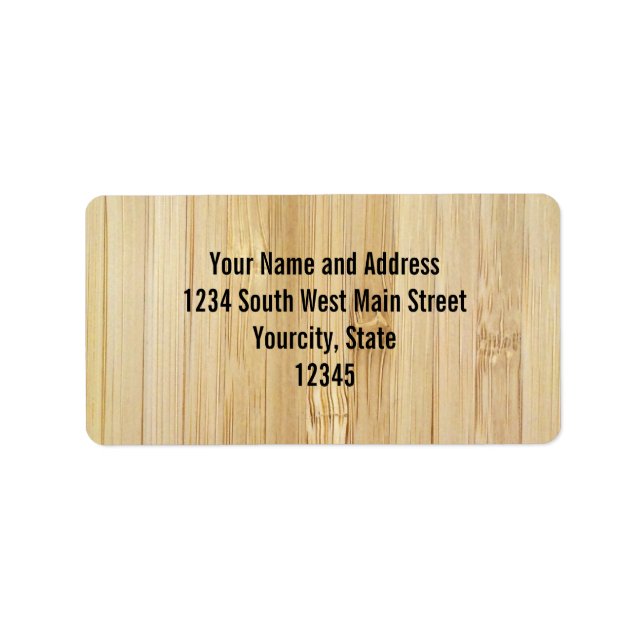 Bamboo-Look Adressaufkleber (Vorne)