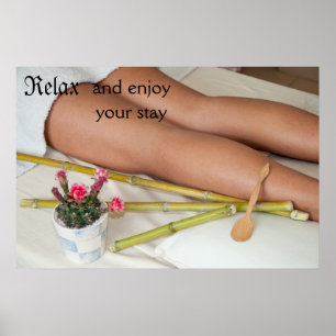 Bamboo Massagewerkzeuge neben Legen Poster