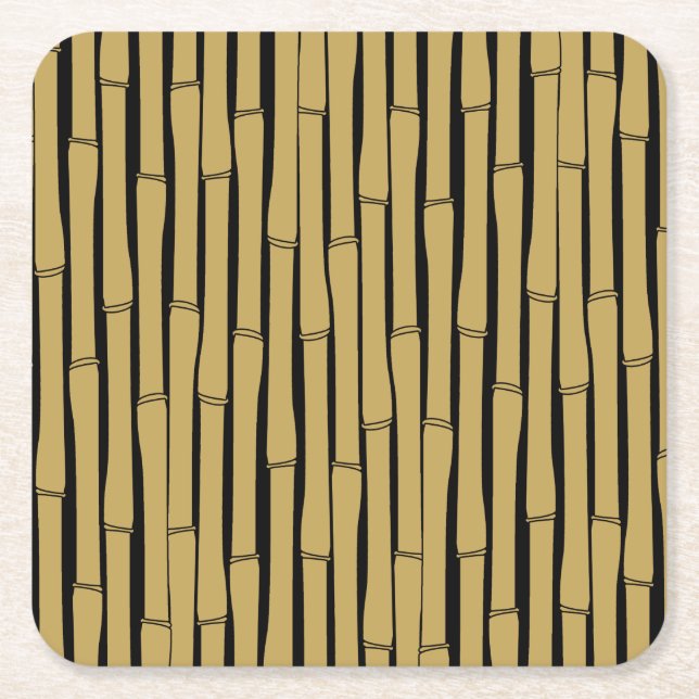 Bamboo Muster Rechteckiger Pappuntersetzer (Vorderseite)