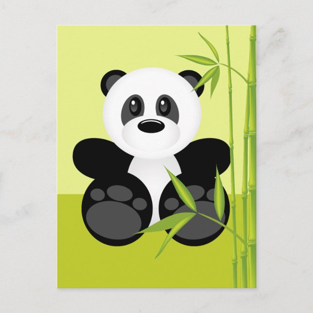 Bamboo Panda Bear Postkarte (Vorderseite)