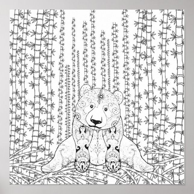 Bamboo Panda Doodle 2 Poster (Vorne)