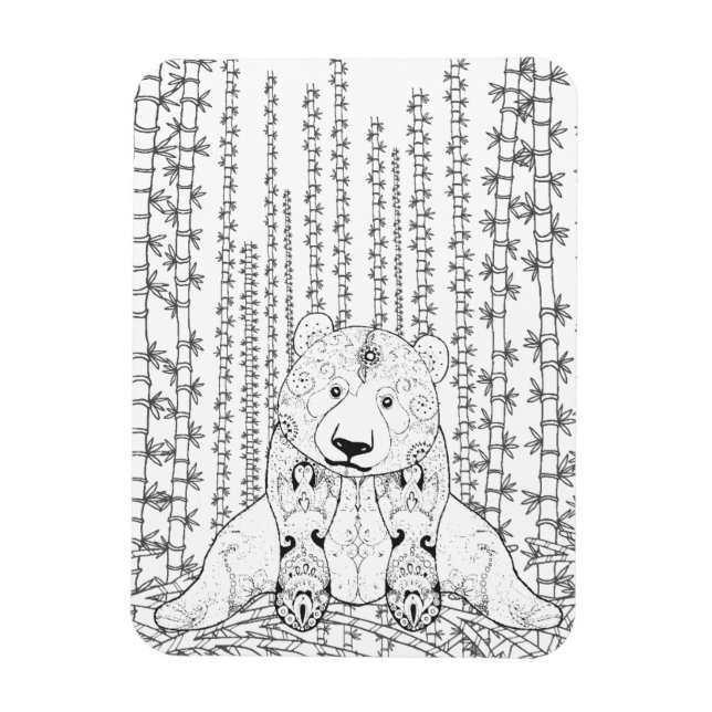 Bamboo Panda Doodle Magnet (Vertikal)