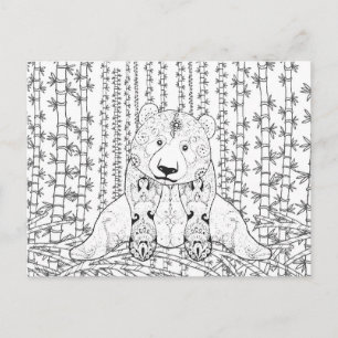 Bamboo Panda Doodle Postkarte