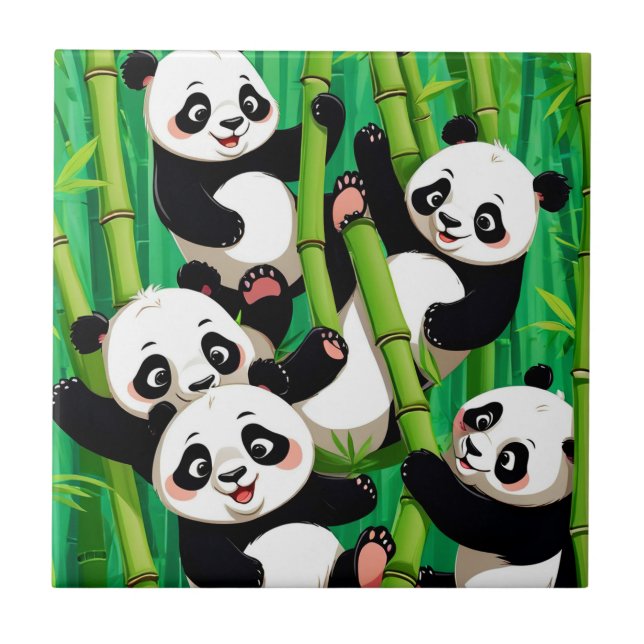Bamboo Panda Fliese (Vorderseite)