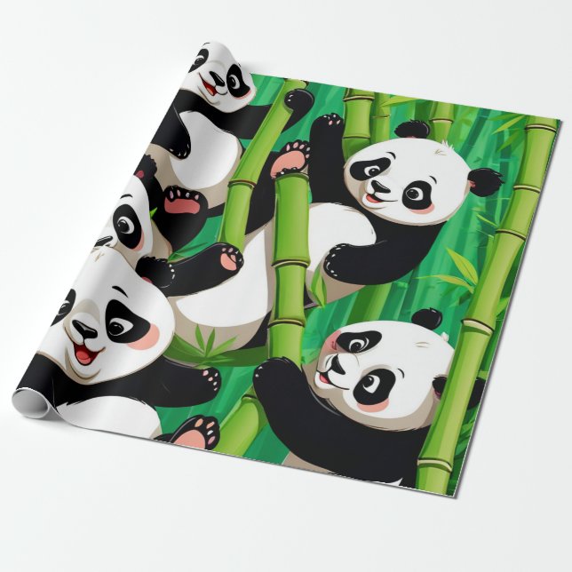 Bamboo Panda Geschenkpapier (Ungerollt)
