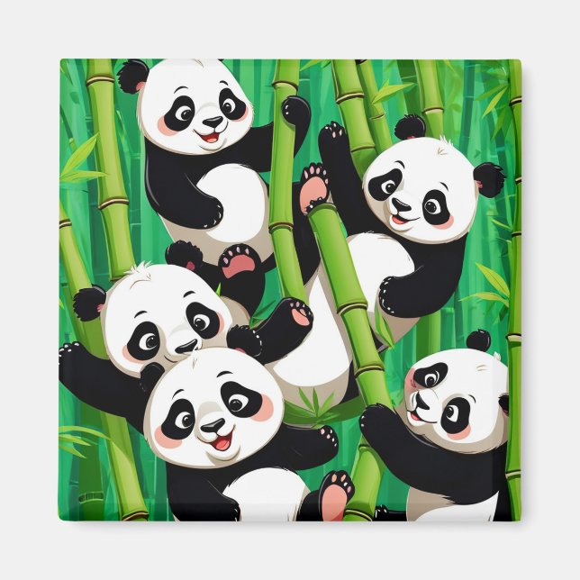 Bamboo Panda Magnet (Vorne)