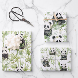 Bamboo Panda Packpapier Geschenkpapier Set
