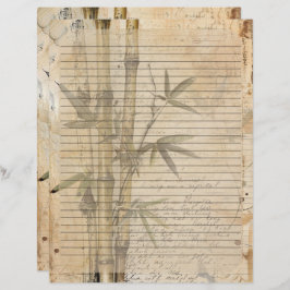 Bamboo Pflanze Altes Manuskript Briefbogen