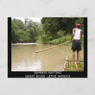 Bamboo Rafting Great River Lethe Jamaica Postkarte