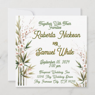 Bamboo Serenity Flat Save the Date Card