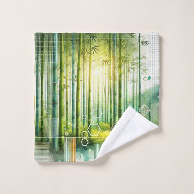 Bamboo Serenity Geometrisches Mustertuch Waschlappen (Waschlappen)