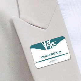 Bamboo Silhouette Life Coach Aquamarin & weiß Namensschild