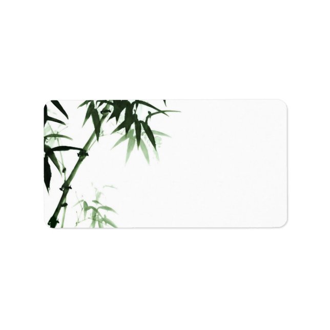 Bamboo Stalks l Oriental Zen Touch Blank Label Adressaufkleber (Vorne)