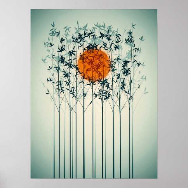 Bamboo Sunset Art Poster (Vorne)