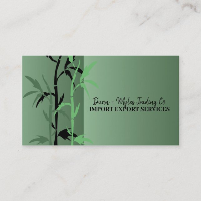 Bamboo Theme Import Export Business Card Visitenkarte (Vorderseite)