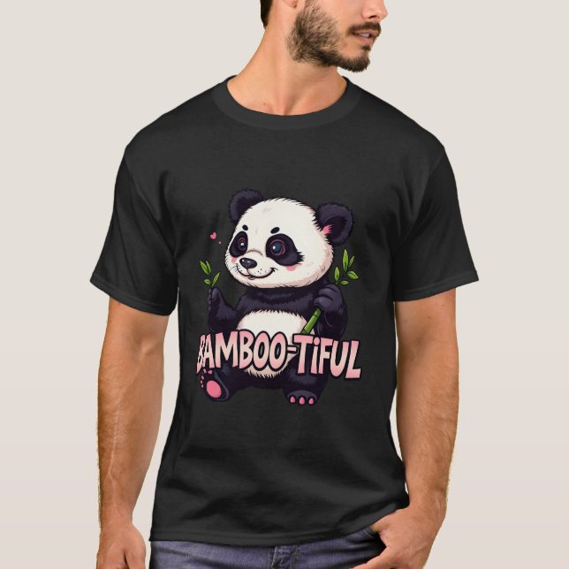 ''Bamboo-tiful'' lustiger und süßer Panda T-Shirt (Vorderseite)