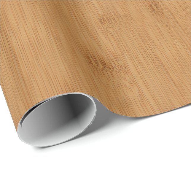Bamboo Toast Holz Grain Look Geschenkpapier (Rolleneckpunkt)