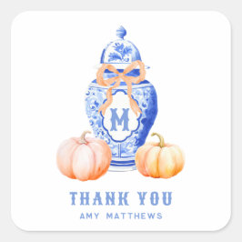 Bamboo Topiary Garden | Chinoiserie Vielen Dank Quadratischer Aufkleber