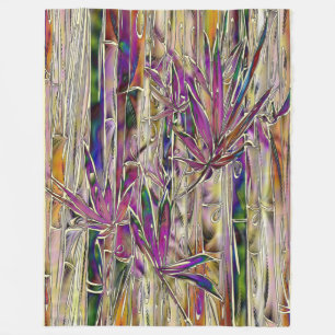 Bamboo Tree Digitales Gemälde Originelle Kunst Fleecedecke