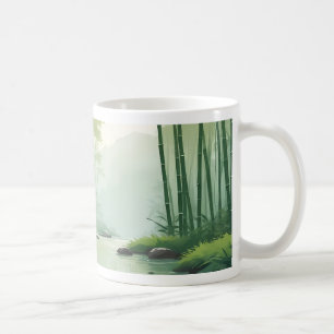 Bamboo-Wald mit Fluss Kaffeetasse