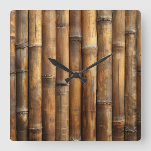 Bamboo Wall Clock Quadratische Wanduhr