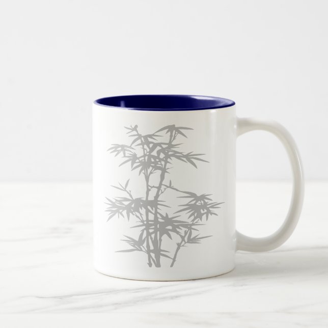 Bamboo Zen japanisches Design Zweifarbige Tasse (Rechts)