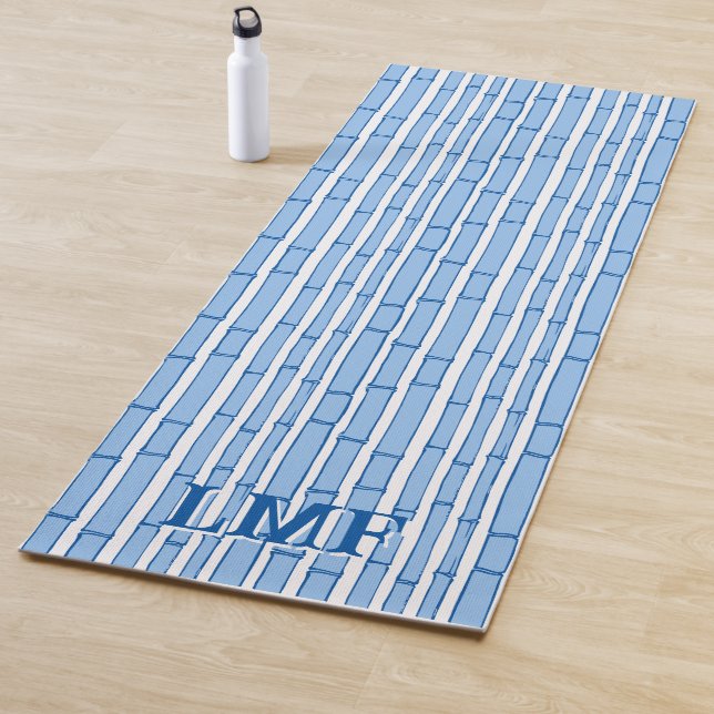 Bambooey Bamboo Stripe in Blue Personalized Yogamatte (Beispiel)