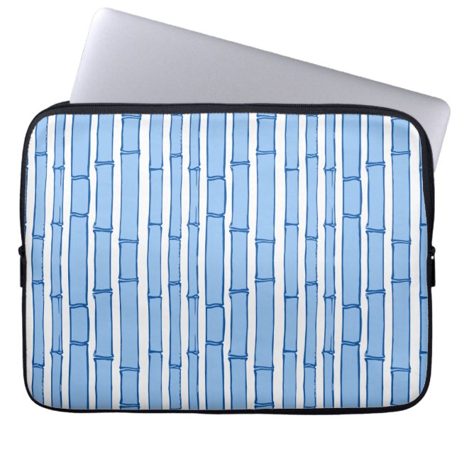 Bambooey Bamboo Stripe in Blue Porcelain Laptopschutzhülle (Vorderseite)