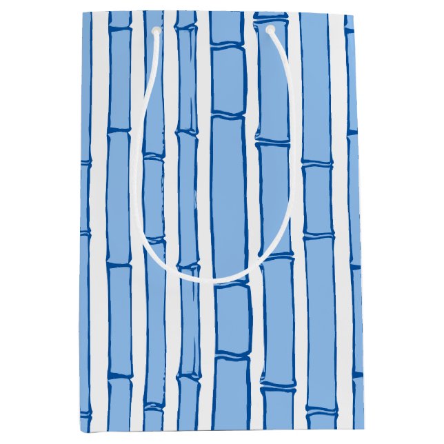 Bambooey Bamboo Stripe in Blue Porcelain Mittlere Geschenktüte (Vorderseite)