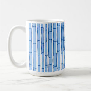 Bambooey Bambusstreifen in Blau Porzellan Kaffeetasse