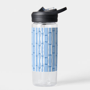 Bambooey Bambusstreifen in Blau Porzellan Trinkflasche