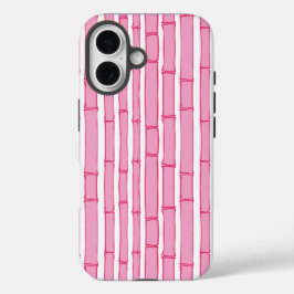 Bambooey Bambusstreifen in Rosa iPhone 16 Hülle