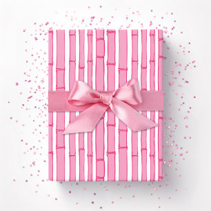Bambooey Bambusstreifen in Rosa Geschenkpapier