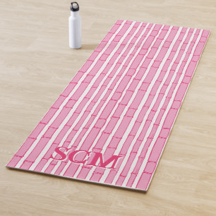 Bambooey Bambusstreifen in Rosa personalisiert Yogamatte