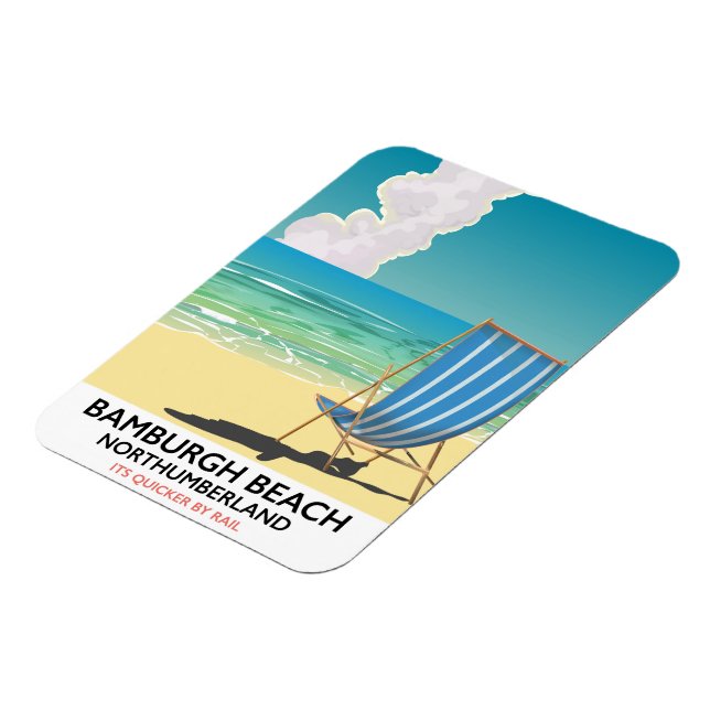 Bamburgh Beach Northumberland Zugposter Magnet (Linke Seite)