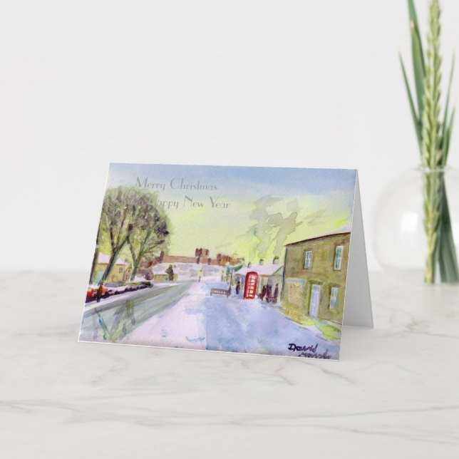 Bamburgh Village Weihnachtskarte Feiertagskarte (Vorderseite)