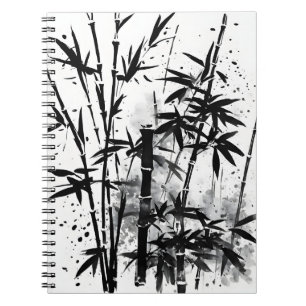 Bambus - Aquarellblumen Notizblock